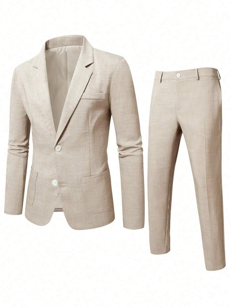 Valerio™ – Completo Uomo Casual con Blazer Monocolore e Pantalone