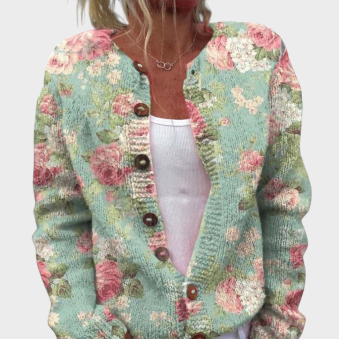 Vera™ - Cardigan Floral de Outono
