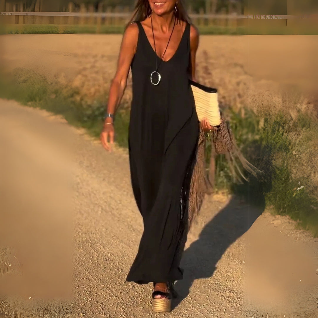 Élyse™ | Elegante Maxidress Senza Maniche con Scollo a V Raffinato