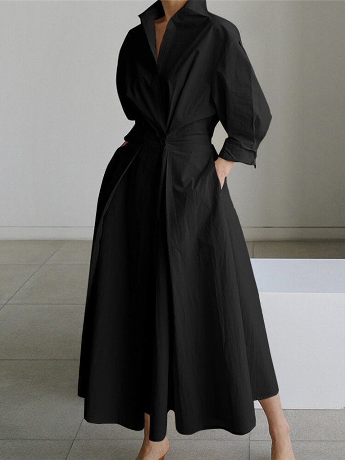 Brynn - Abito A-Line con Collo Polo Chic