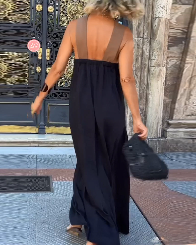 SIENNA™ | Abito Elegante con Scollo Profondo sulla Schiena e Colletto Avvolgente