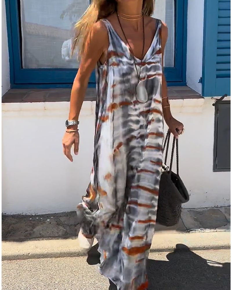 ÉLODIE™ | Abito Estivo Senza Maniche in Raffinato Stile Tie-Dye