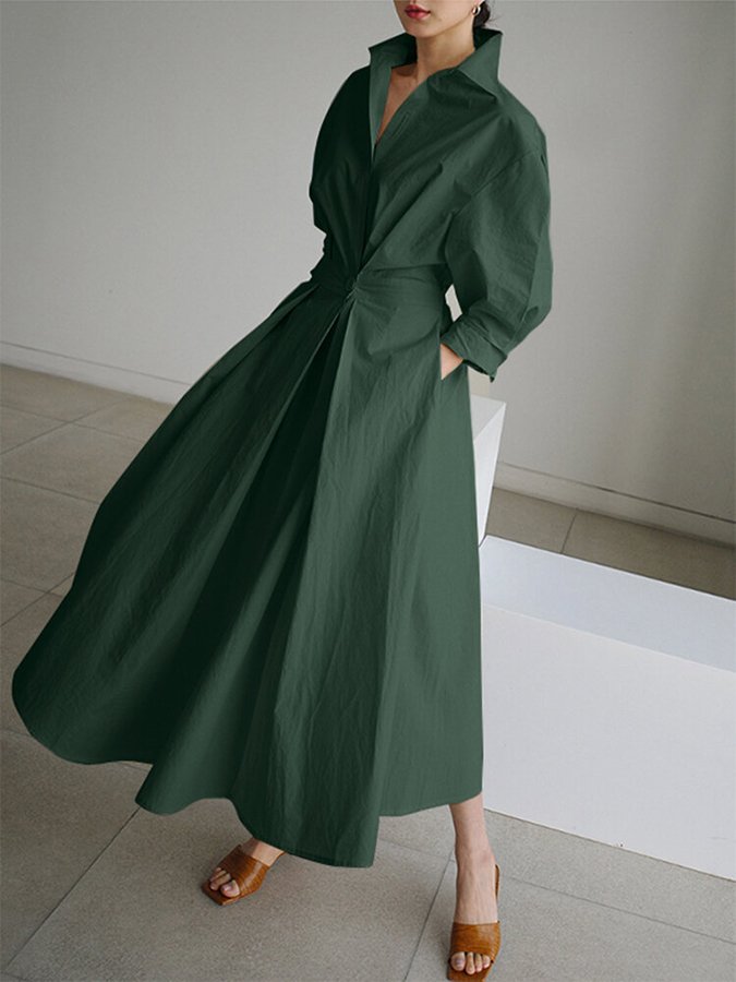 Brynn - Abito A-Line con Collo Polo Chic