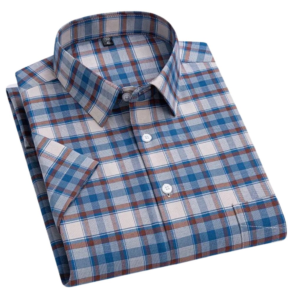 Luxonova - Short-Sleeved Cotton Shirt