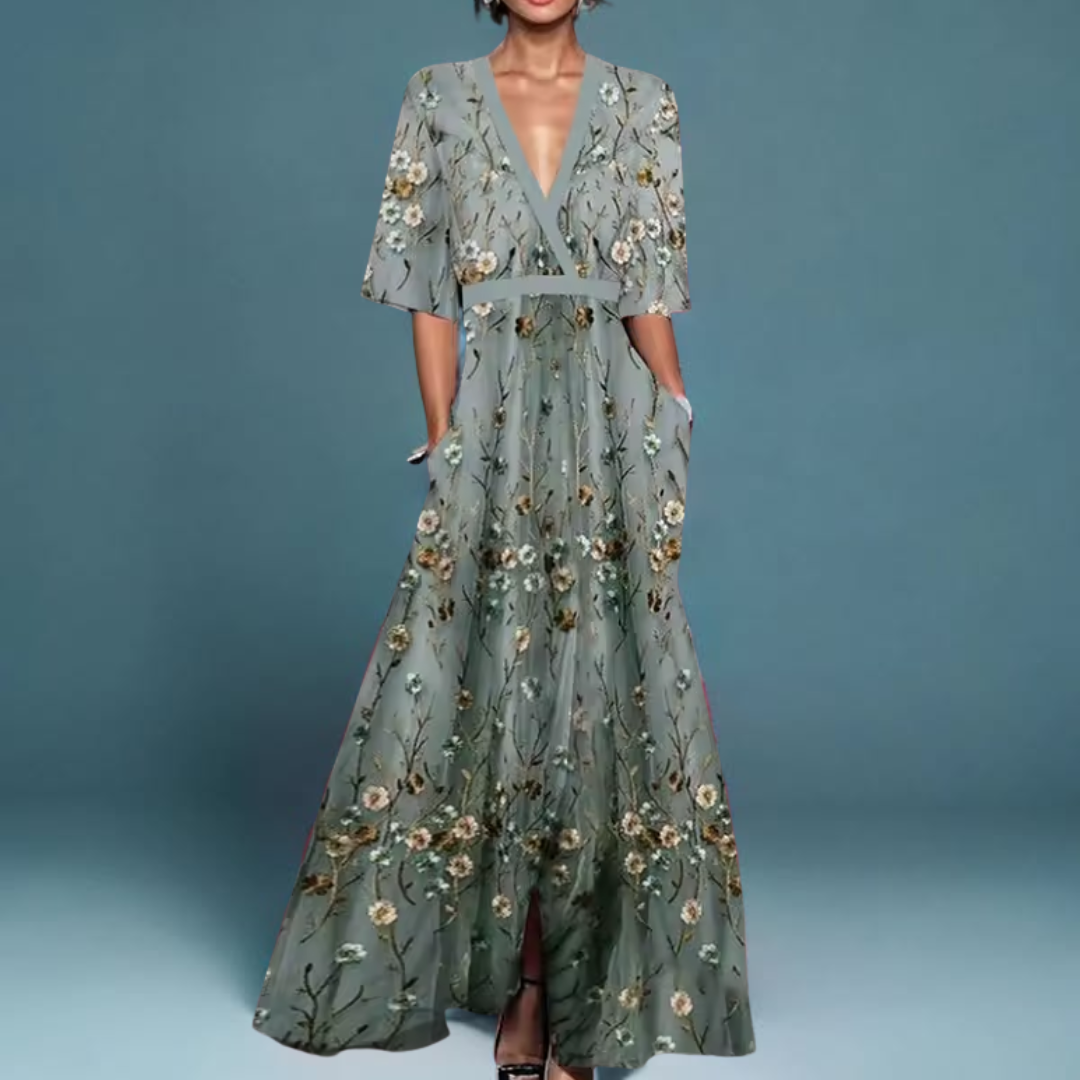 Michelle™ - Abito Elegante con Fantasia Floreale