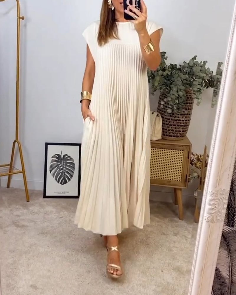 Sophia - Elegante Abito Maxy Plissettato Spliced