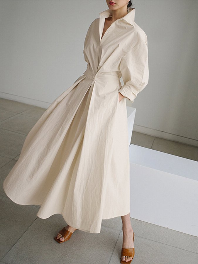 Brynn - Abito A-Line con Collo Polo Chic