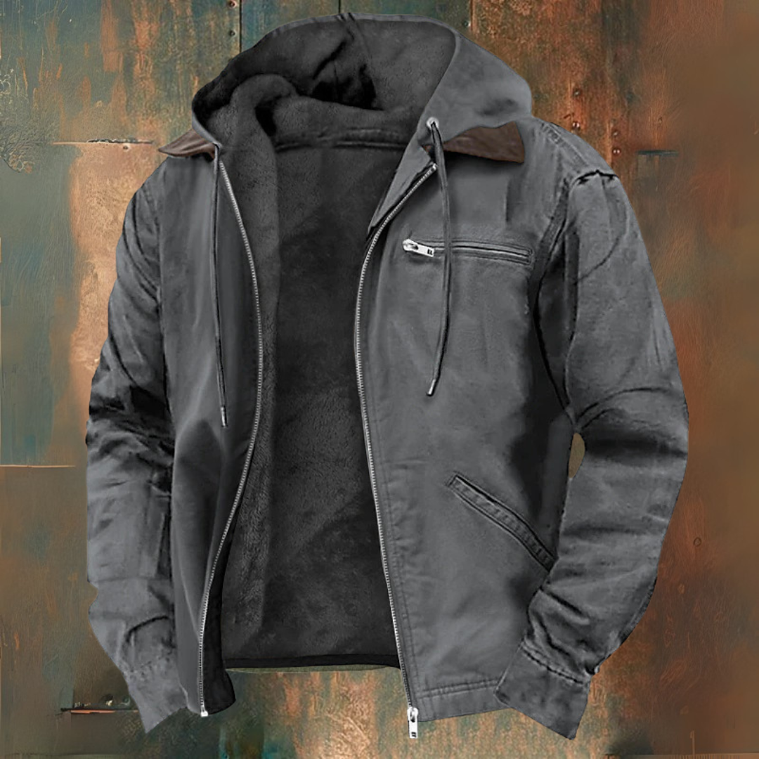 Sweatjacke com capuz e fecho éclair