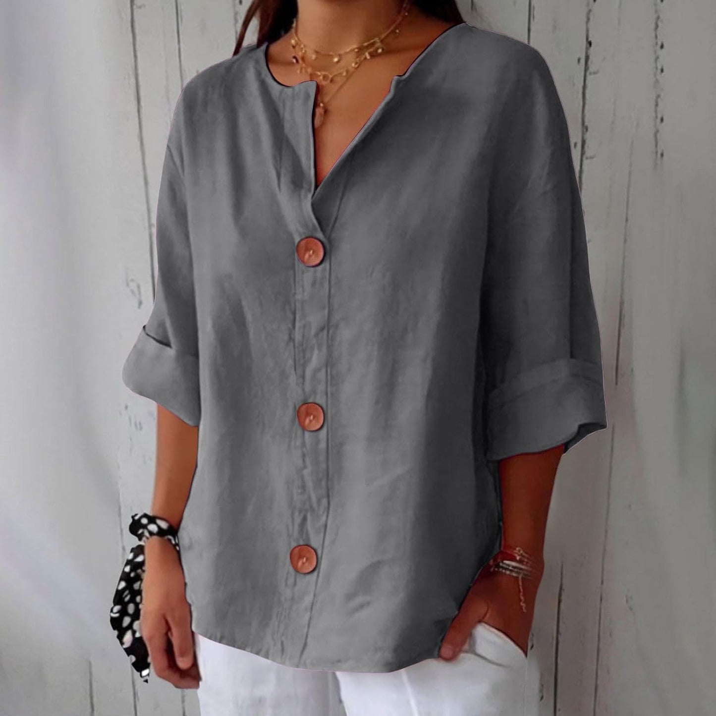 Loredana™ | Blusa in Lino Casual