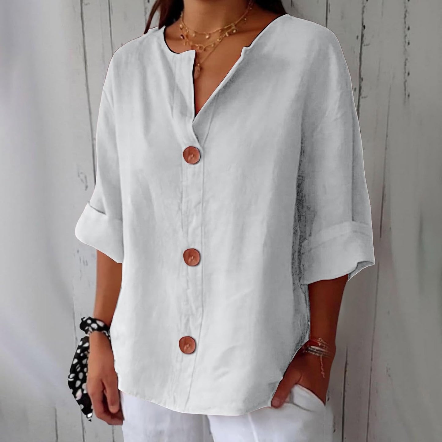Loredana™ | Blusa in Lino Casual
