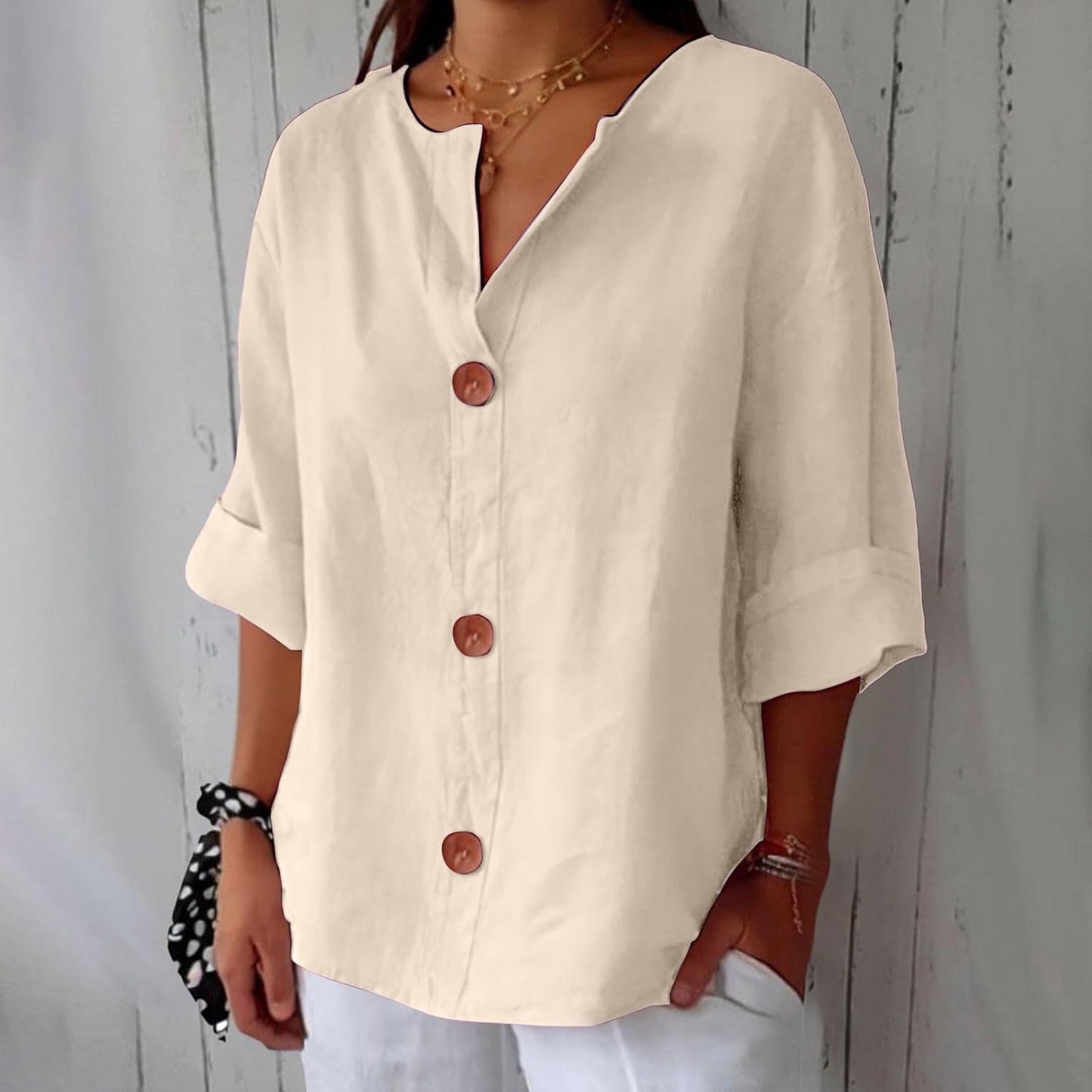Loredana™ | Blusa in Lino Casual