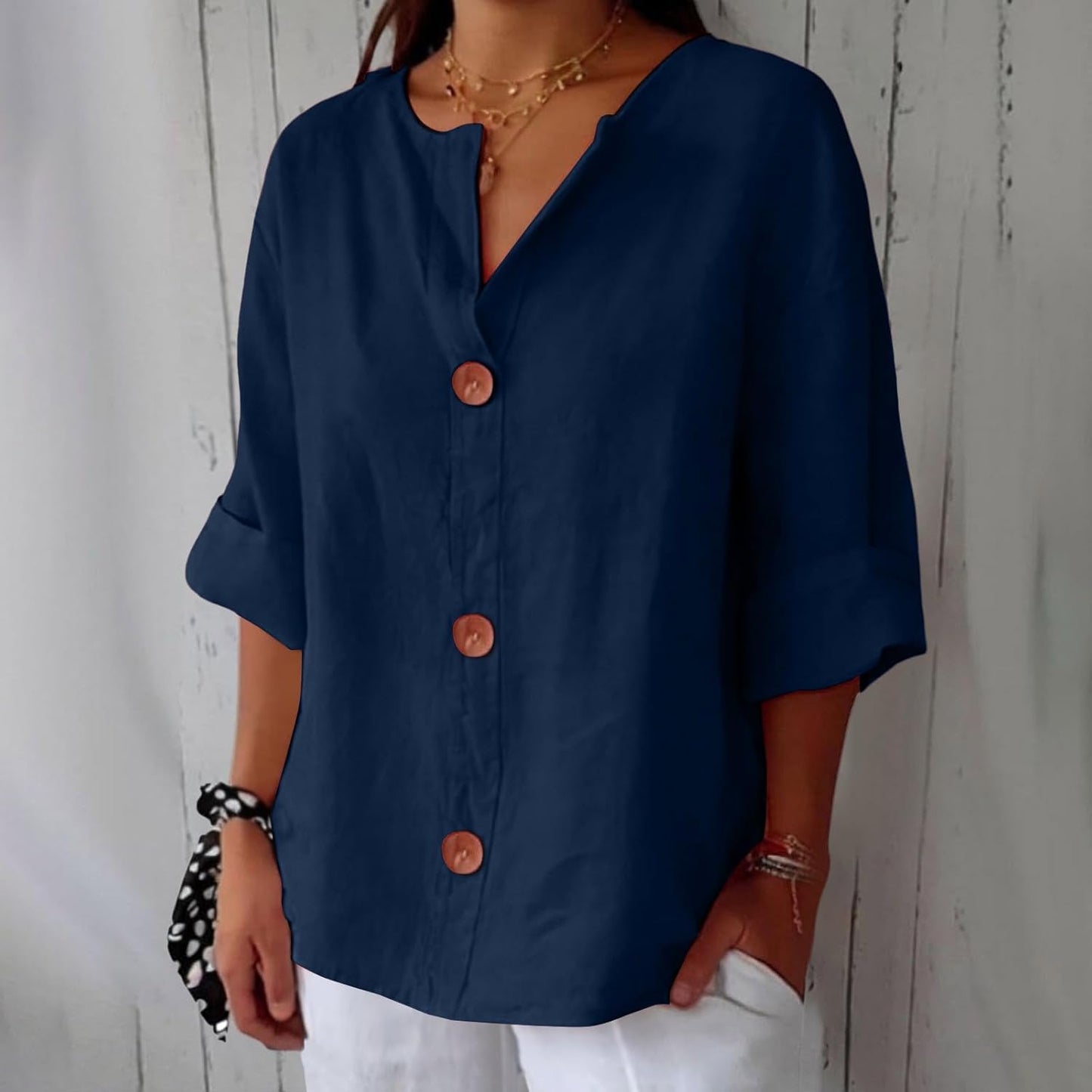 Loredana™ | Blusa in Lino Casual