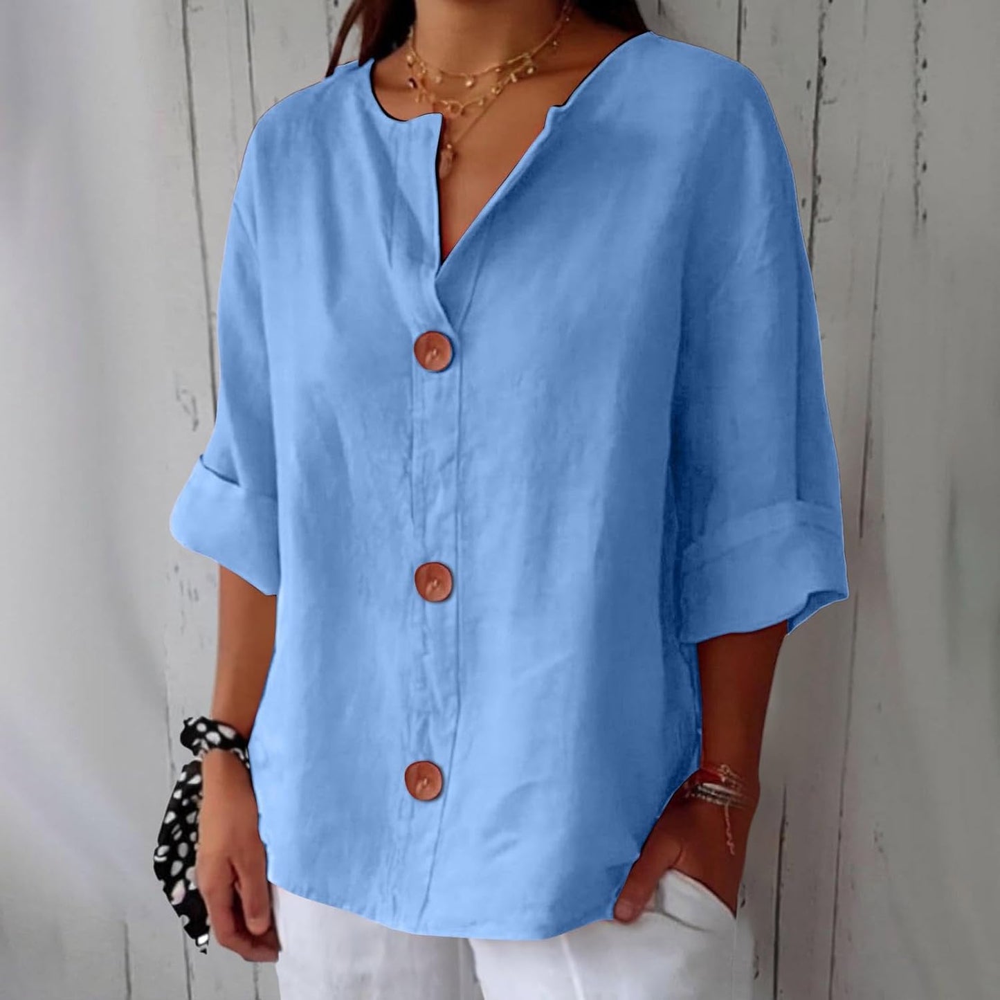 Loredana™ | Blusa in Lino Casual