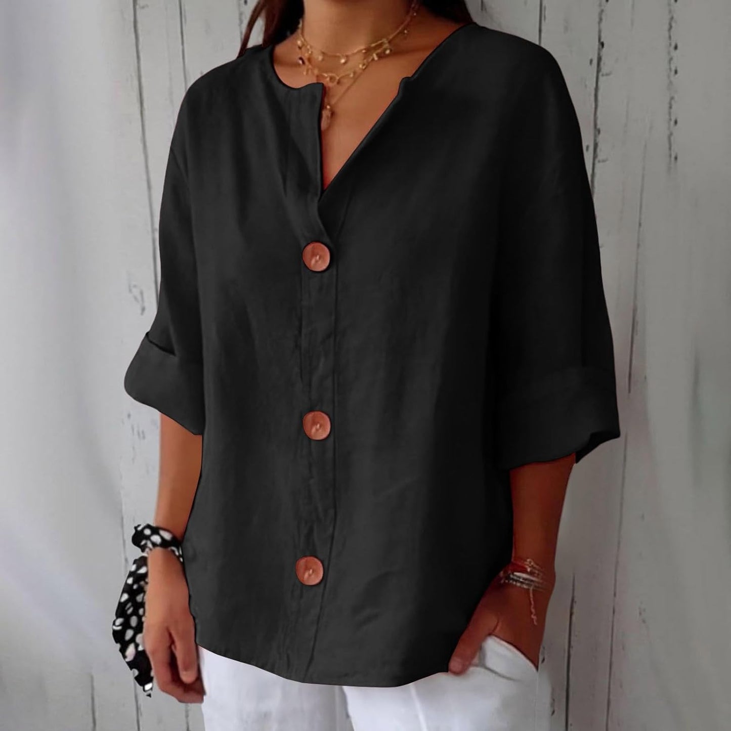 Loredana™ | Blusa in Lino Casual