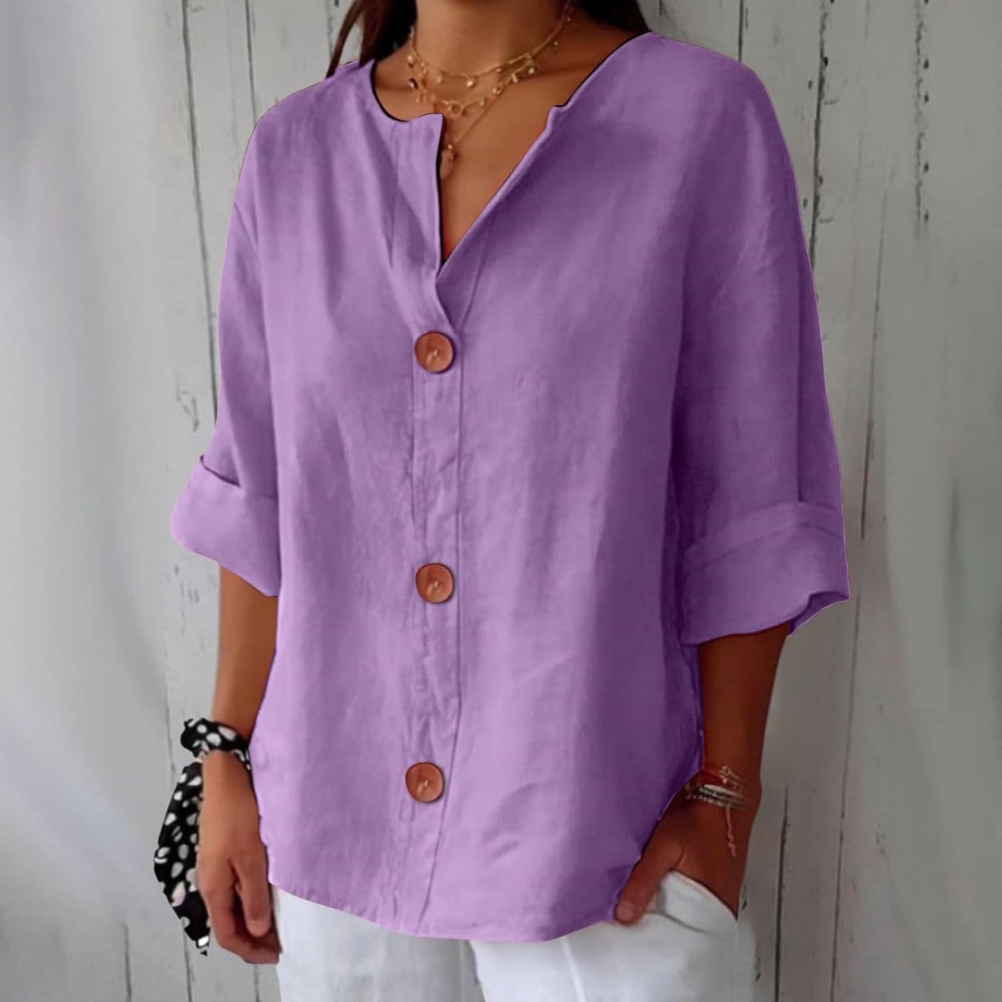 Loredana™ | Blusa in Lino Casual