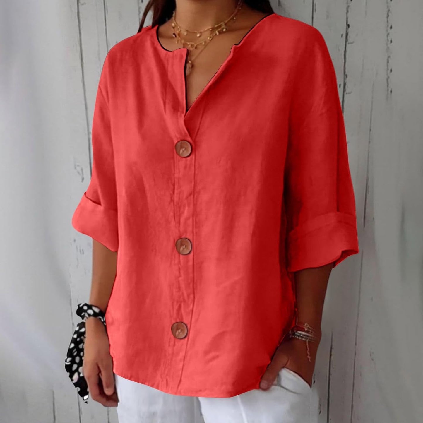 Loredana™ | Blusa in Lino Casual
