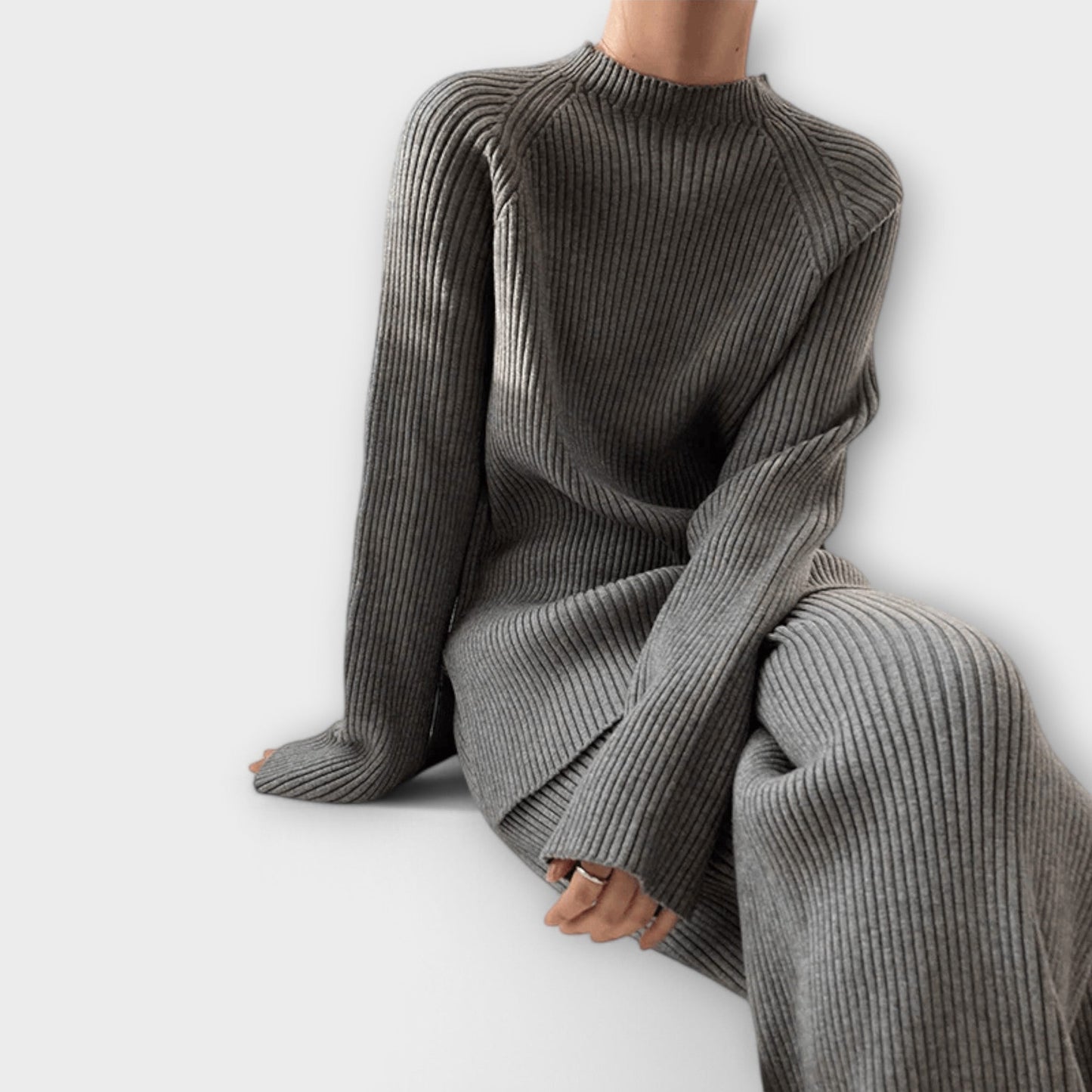 Albertina™ - Conjunto Cosy de Tricô Canelado de 2 Peças