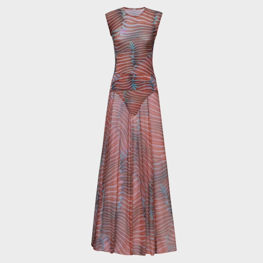 Fabiana™ - Body Elegante com Saia Comprida
