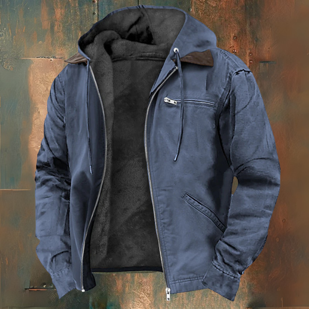 Sweatjacke com capuz e fecho éclair