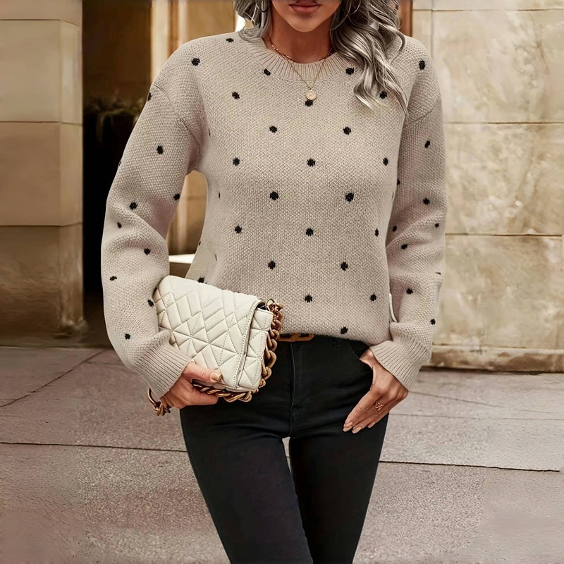 Lilah™ | Pullover em malha com bolinhas