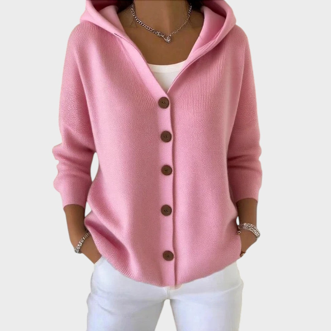 Leonor™ - Casaco de malha feminino em algodão