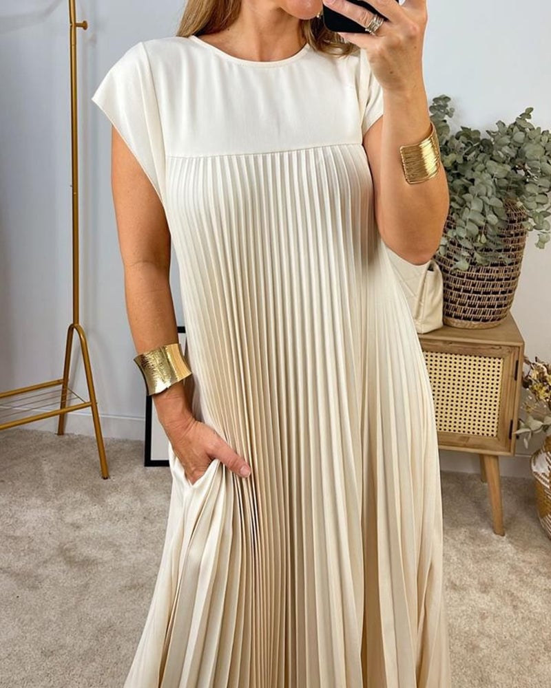 Sophia - Elegante Abito Maxy Plissettato Spliced