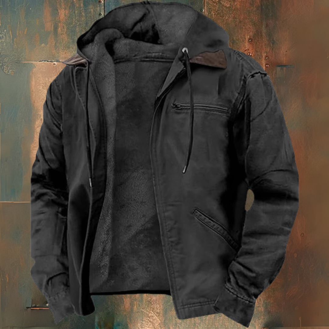 Sweatjacke com capuz e fecho éclair