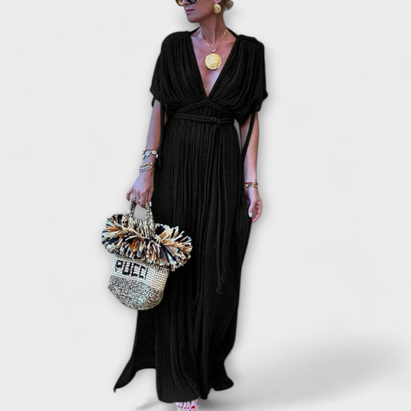 Bruna™ - Vestido maxi kimono em estilo grego