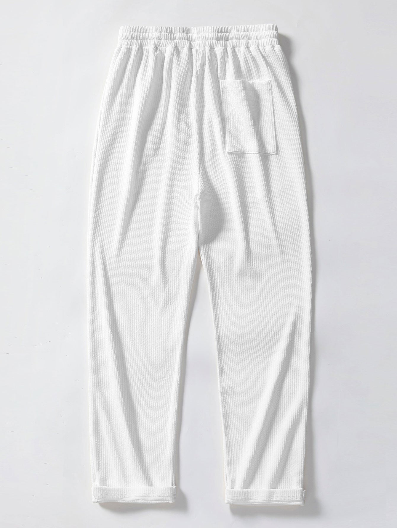 Jacquard Polo Shirt with Short Sleeves and Straight-Cut Ribbed Knit Pants