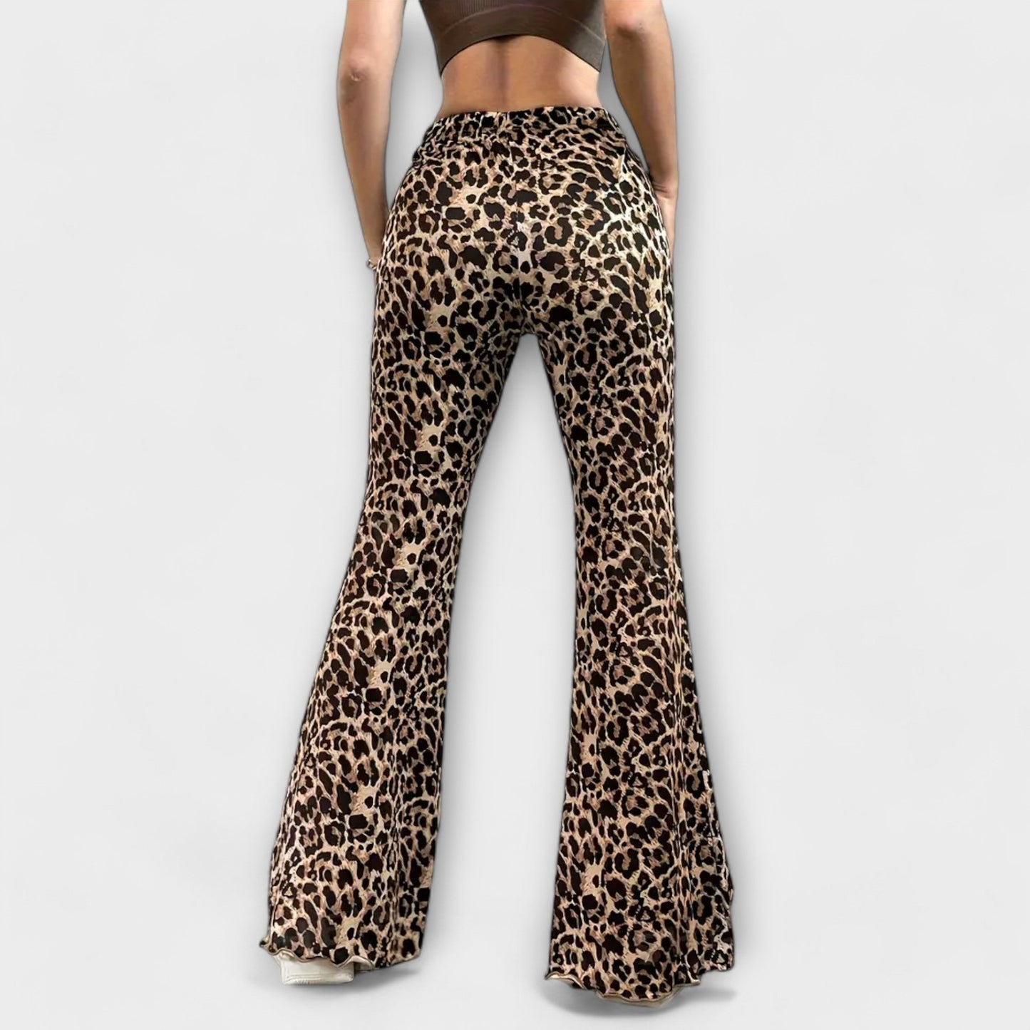 Berenice™ - Calças bootcut leopardo