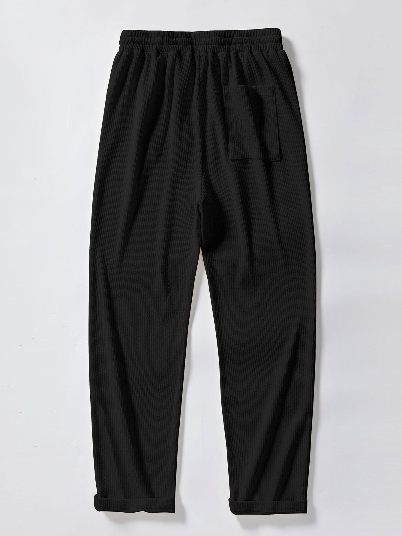 Jacquard Polo Shirt with Short Sleeves and Straight-Cut Ribbed Knit Pants