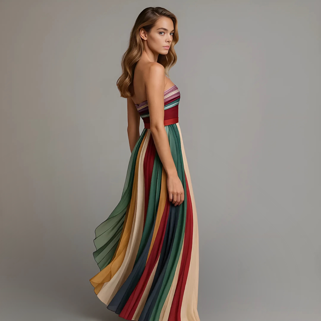 Elize™ | Abito colorato senza maniche