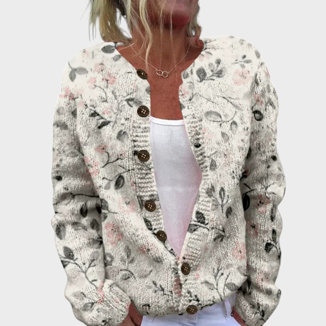 Margarida™ - Cardigan Floral de Outono