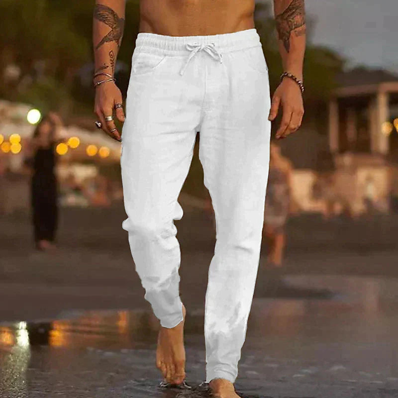 Lukas - Pantaloni da spiaggia in lino