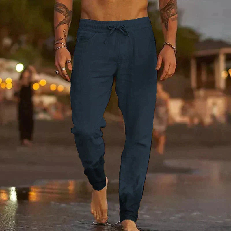 Lukas - Pantaloni da spiaggia in lino