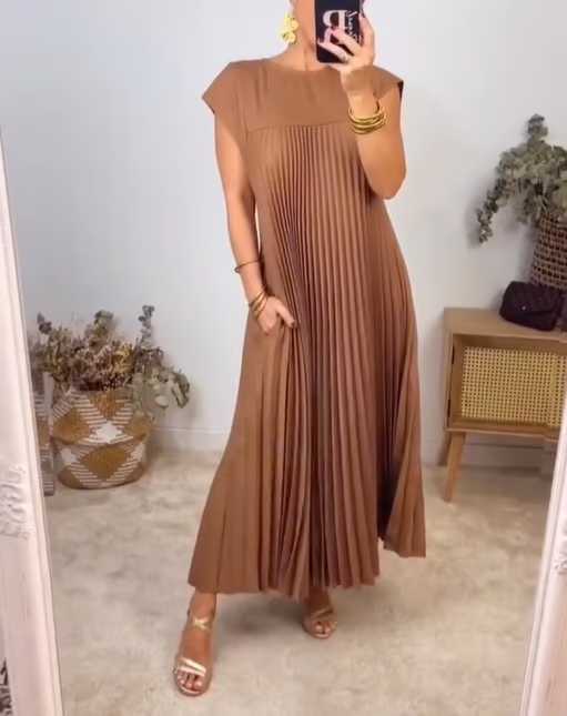Sophia - Elegante Abito Maxy Plissettato Spliced