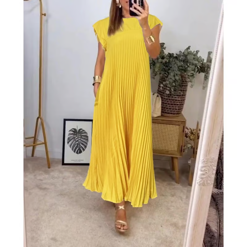 Sophia - Elegante Abito Maxy Plissettato Spliced