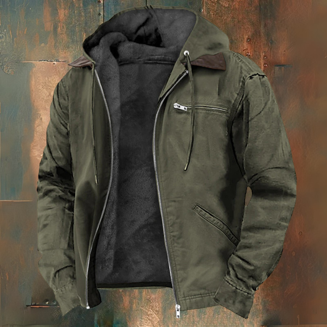 Sweatjacke com capuz e fecho éclair