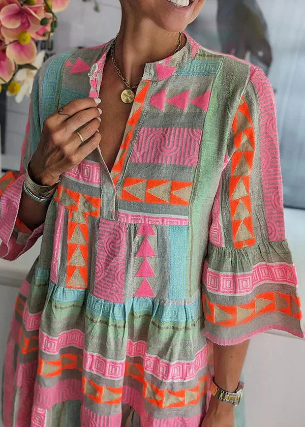 Ava - Abito Estivo in Canapa con Scollatura a V Chic