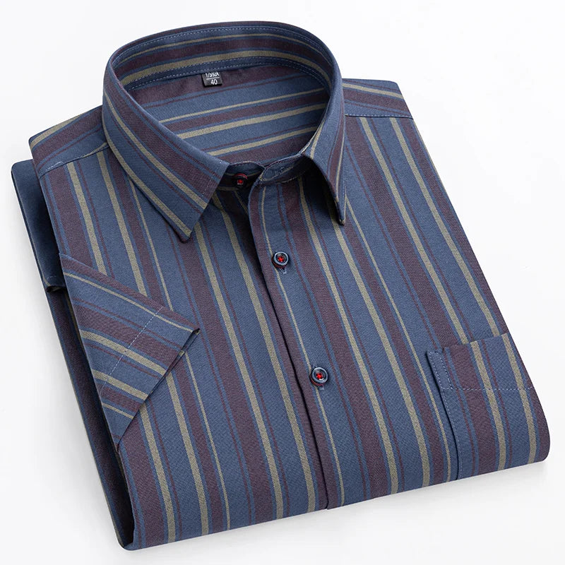 Luxonova - Short-Sleeved Cotton Shirt