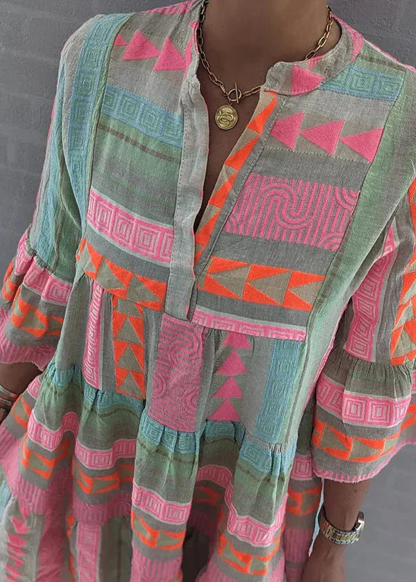 Ava - Abito Estivo in Canapa con Scollatura a V Chic