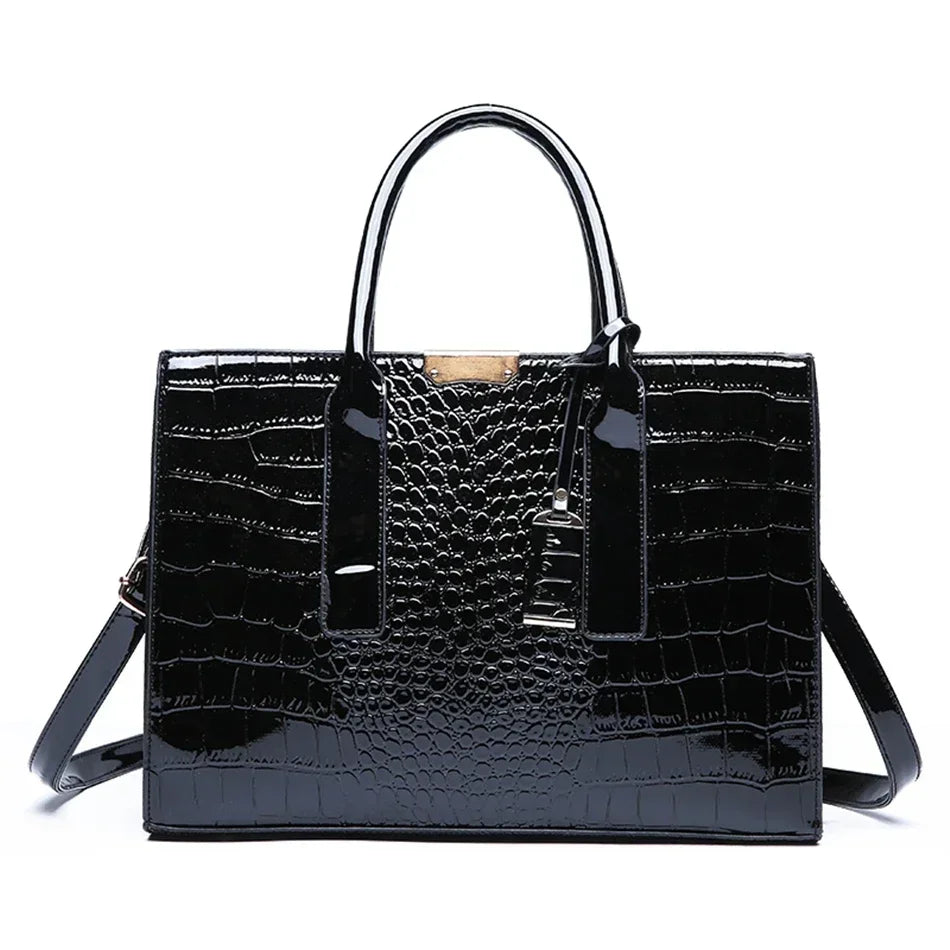 Riviera™ | Tote Bag Capiente in Finitura Coccodrillo