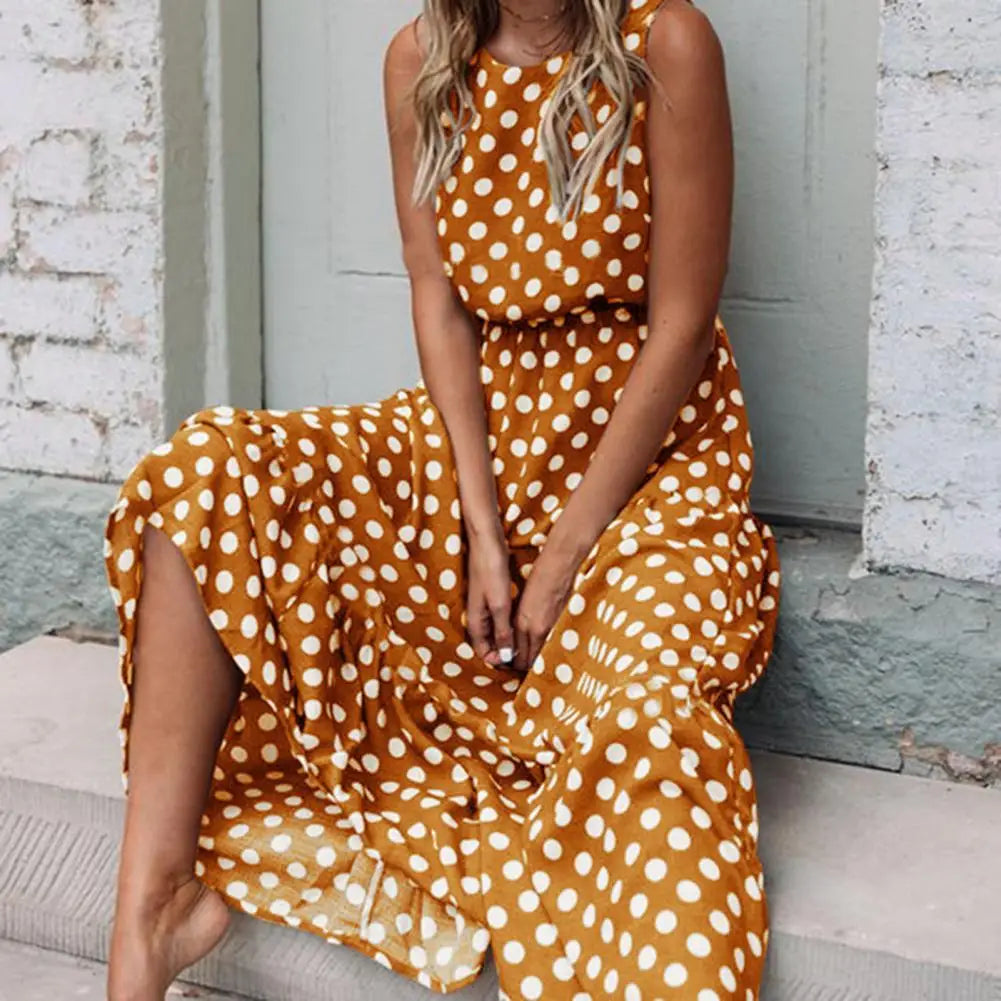 Capri - Vestito Maxi a Pois