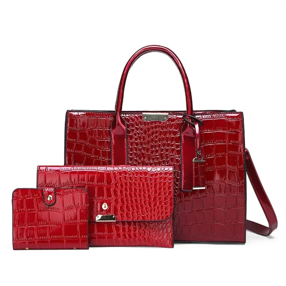 Riviera™ | Tote Bag Capiente in Finitura Coccodrillo