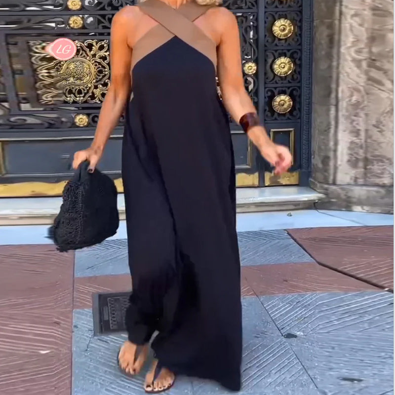 SIENNA™ | Abito Elegante con Scollo Profondo sulla Schiena e Colletto Avvolgente