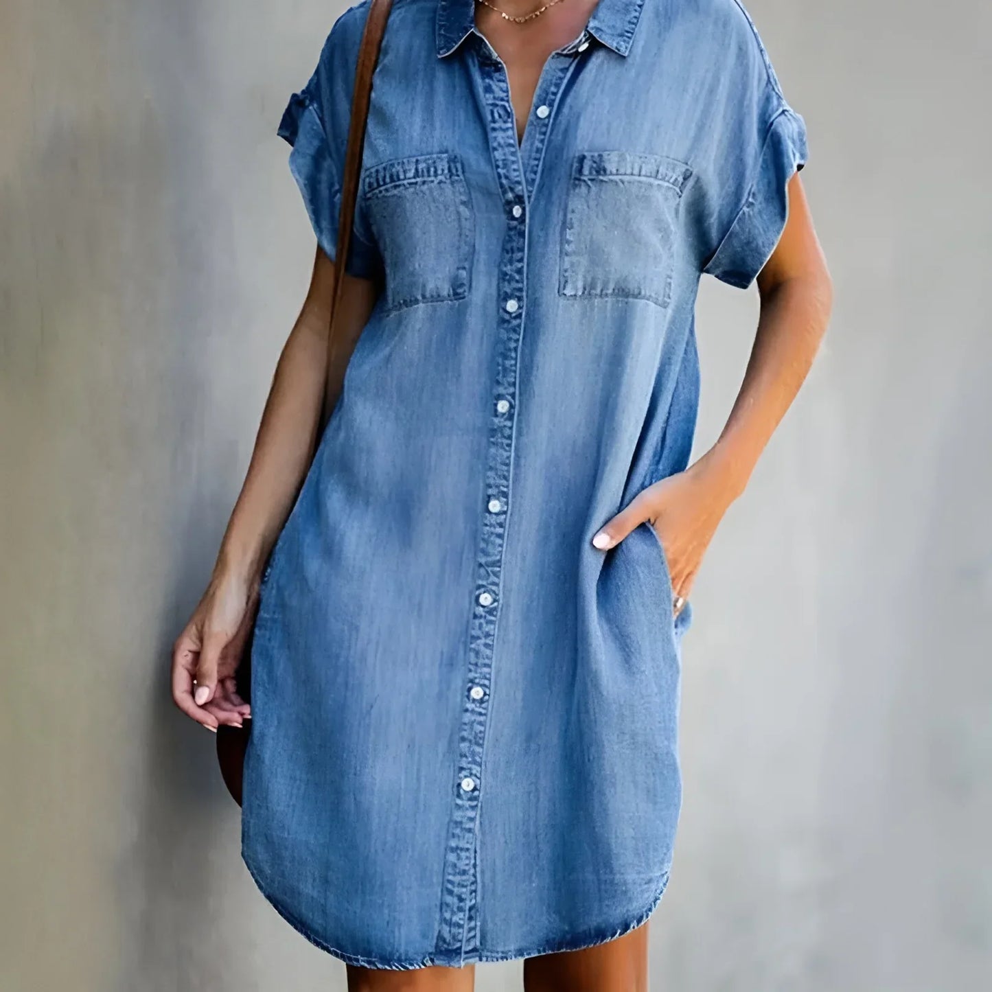 Bruna™ | Abito Camicia Relaxed con Chiusura a Bottoni