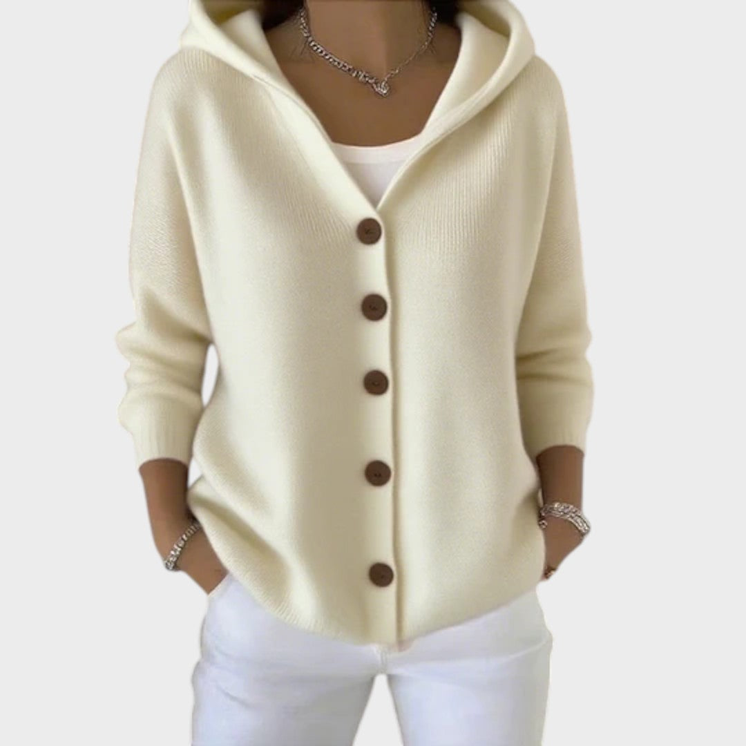 Leonor™ - Casaco de malha feminino em algodão