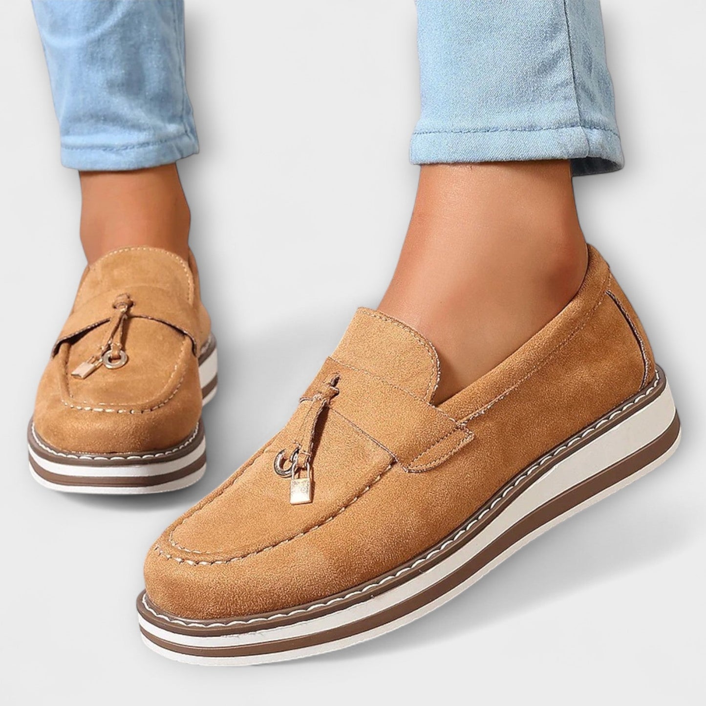 Inês™ - Mocassins casuais com biqueira redonda