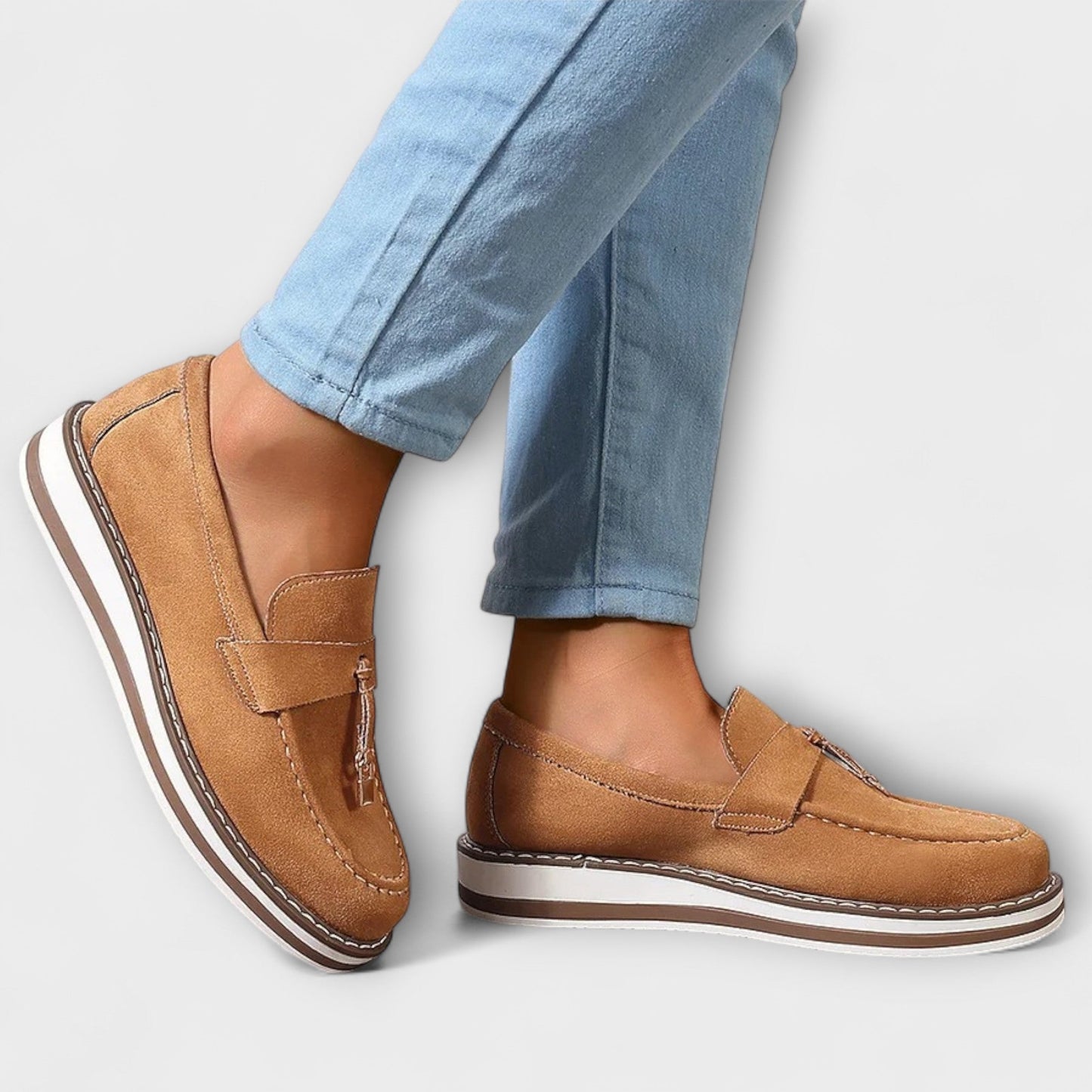 Inês™ - Mocassins casuais com biqueira redonda
