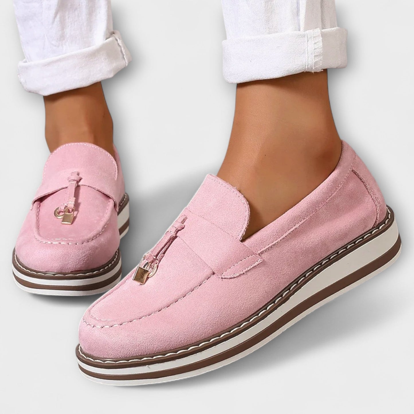 Inês™ - Mocassins casuais com biqueira redonda